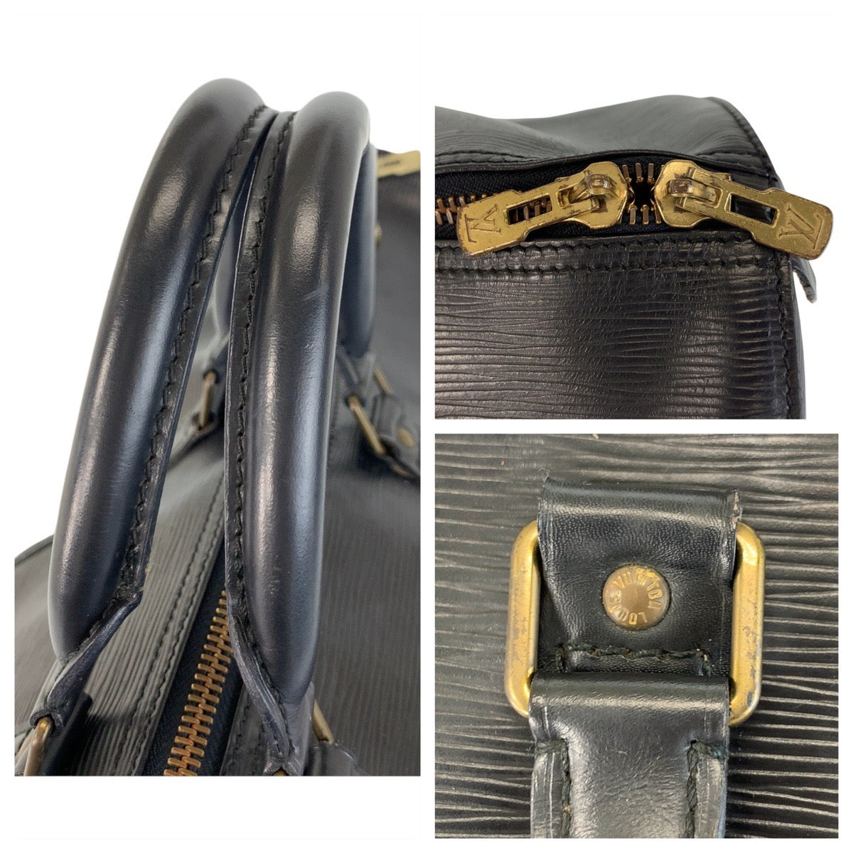 17322
LOUIS VUITTON ルイヴィトン エピ キーポル55 ノワール ブラック 黒 ゴールド金具 レザー M59142 ボストンバッグ ハンドバッグ  メンズ AB65