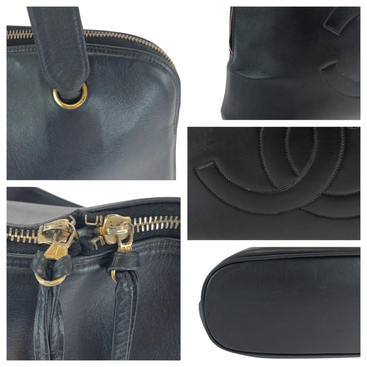 17323
CHANEL シャネル デカココマーク ココボール ブラック 黒 ゴールド金具 キャビアスキン トートバッグ ショルダーバッグ  レディース ABP140