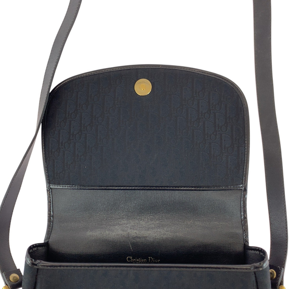 17324
Dior ディオール ヴィンテージ トロッター ブラック 黒 ゴールド金具 キャンバス / レザー ショルダーバッグ ポシェット  レディース ABP40