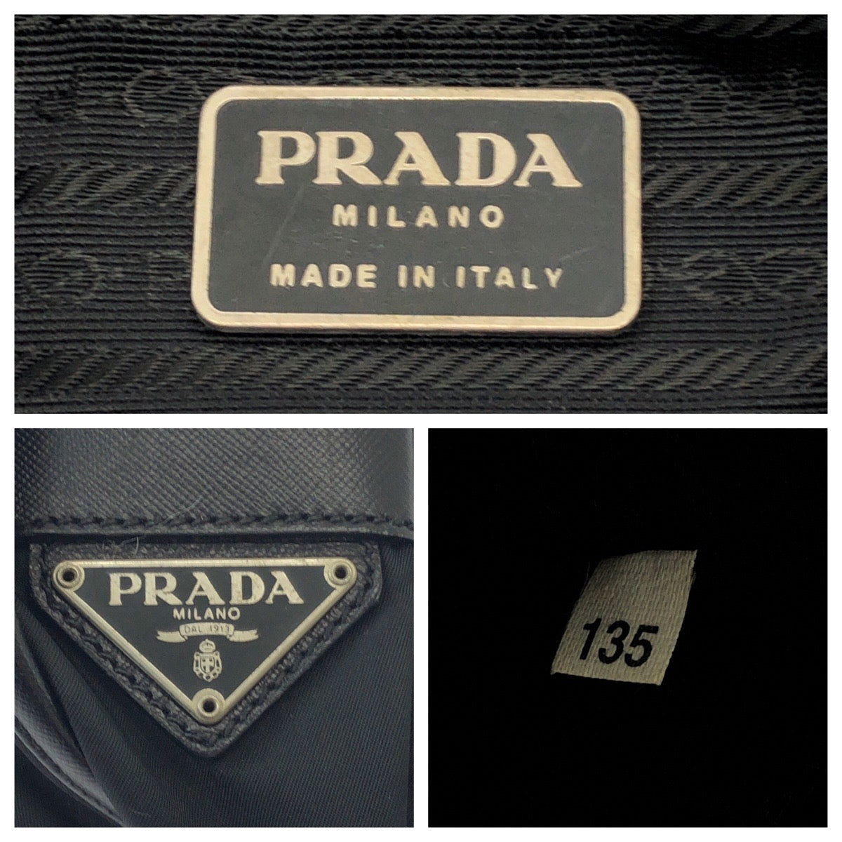 17325
PRADA プラダ テスート 三角ロゴプレート ブラック 黒 シルバー金具 ナイロン ショルダーバッグ メッセンジャーバッグ  メンズ ABP43