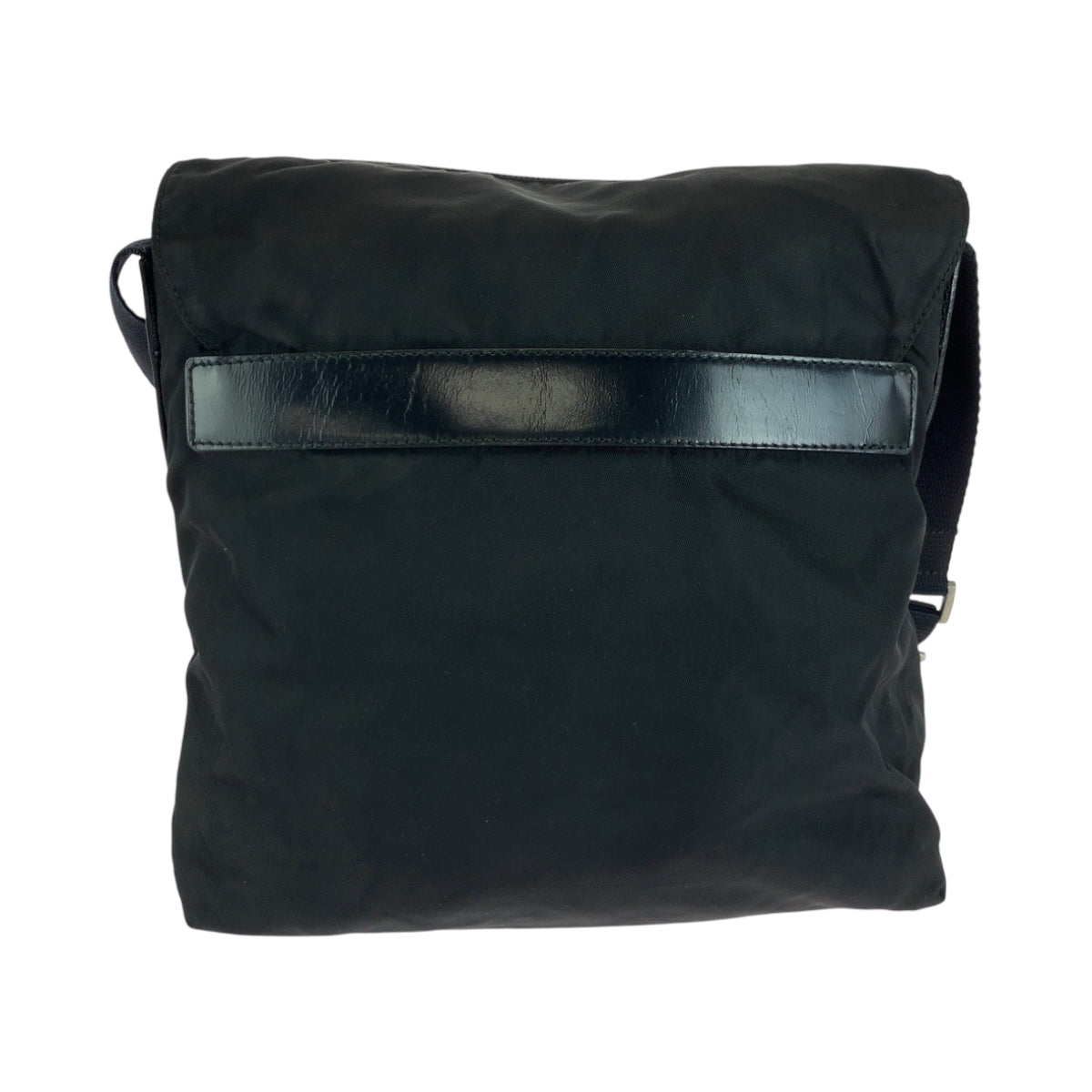 17326
PRADA プラダ テスート 三角ロゴプレート ブラック 黒 シルバー金具 ナイロン ショルダーバッグ サコッシュ  レディース AB39