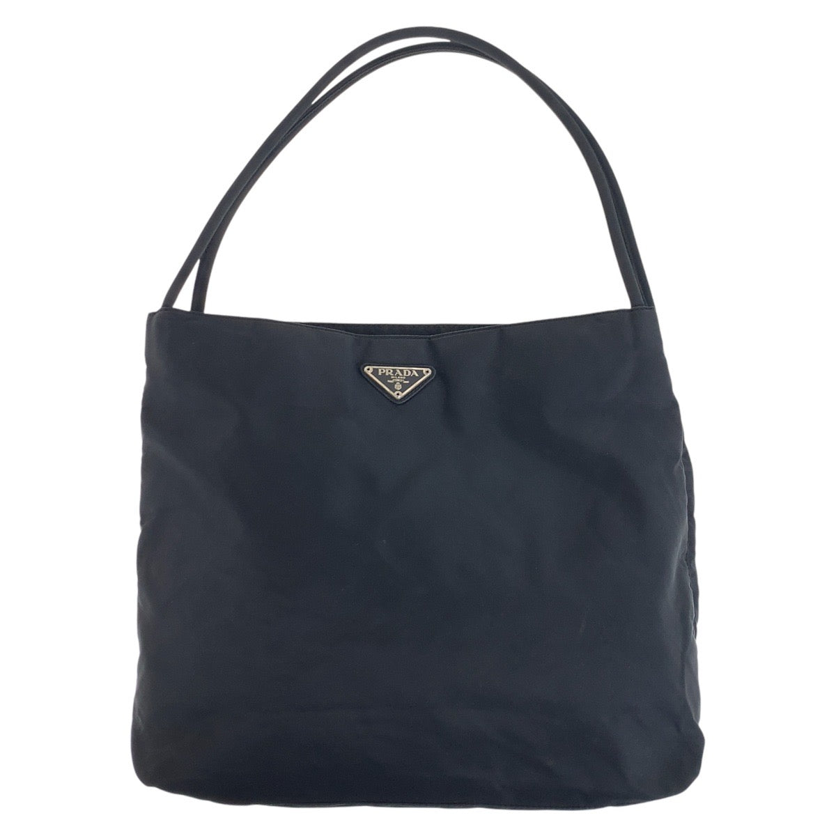17327
PRADA プラダ テスート 三角ロゴプレート ブラック 黒 シルバー金具 ナイロン トートバッグ ショルダーバッグ  レディース ABP39