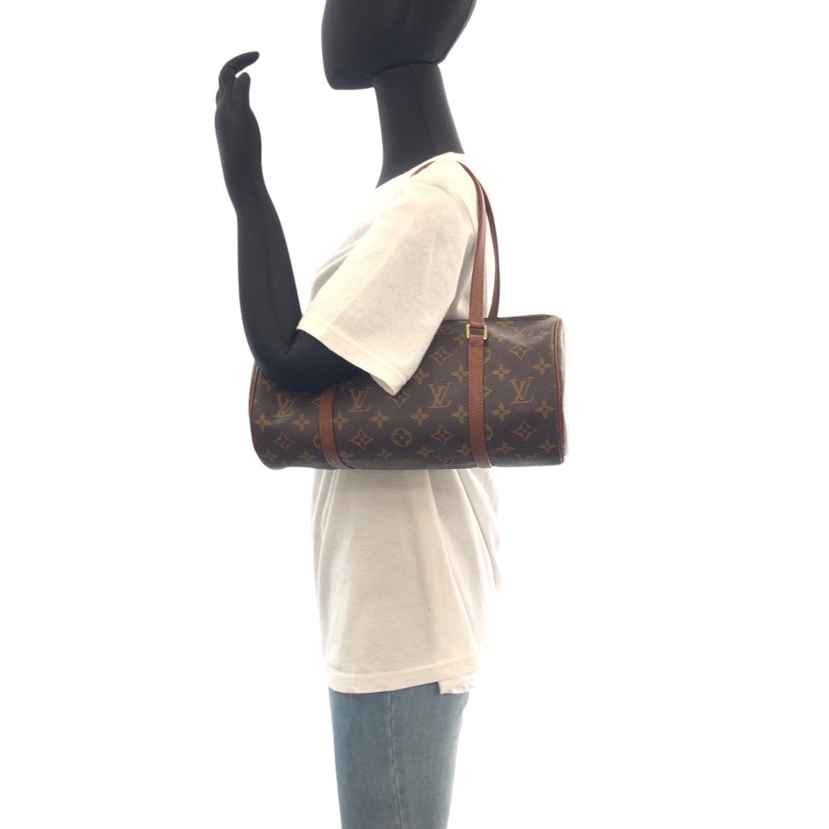 17328
LOUIS VUITTON ルイヴィトン ヴィンテージ モノグラム パピヨン30 ブラウン ゴールド金具 PVC M51365 ハンドバッグ ショルダーバッグ  レディース ABP43