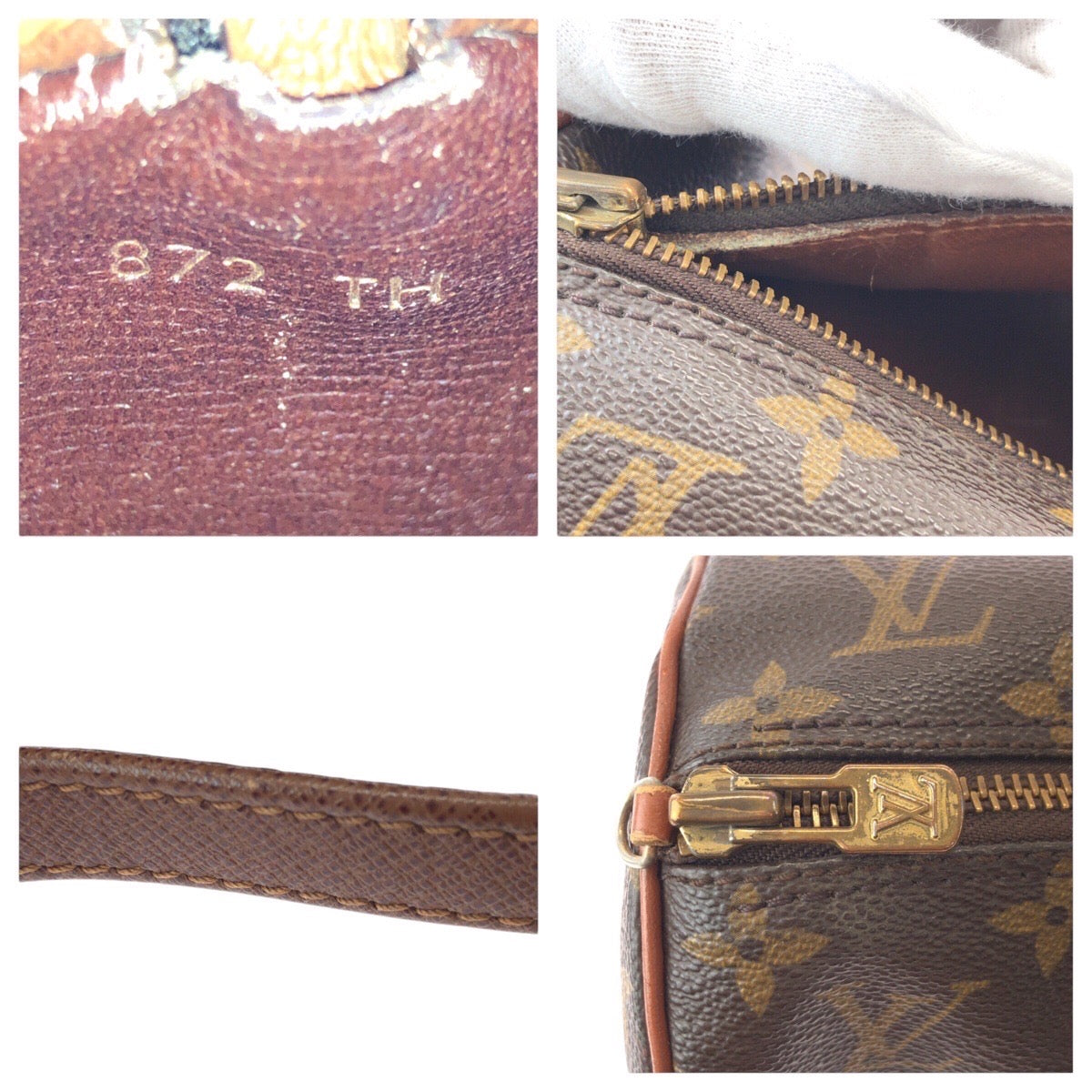 17328
LOUIS VUITTON ルイヴィトン ヴィンテージ モノグラム パピヨン30 ブラウン ゴールド金具 PVC M51365 ハンドバッグ ショルダーバッグ  レディース ABP43