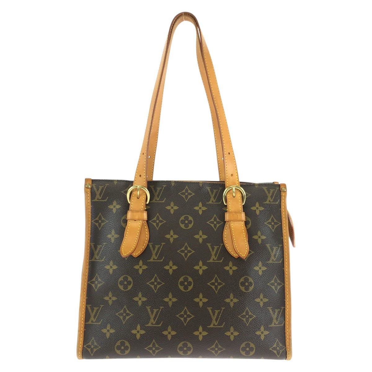 17329
LOUIS VUITTON ルイヴィトン モノグラム ポパンクール オ ブラウン ゴールド金具 PVC / レザー M40007 トートバッグ ショルダーバッグ レディース AB59