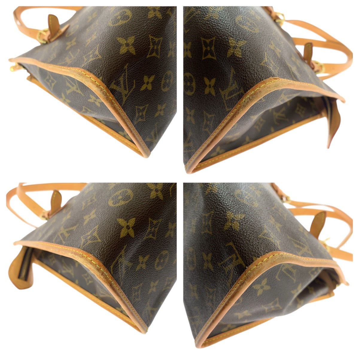 17329
LOUIS VUITTON ルイヴィトン モノグラム ポパンクール オ ブラウン ゴールド金具 PVC / レザー M40007 トートバッグ ショルダーバッグ レディース AB59