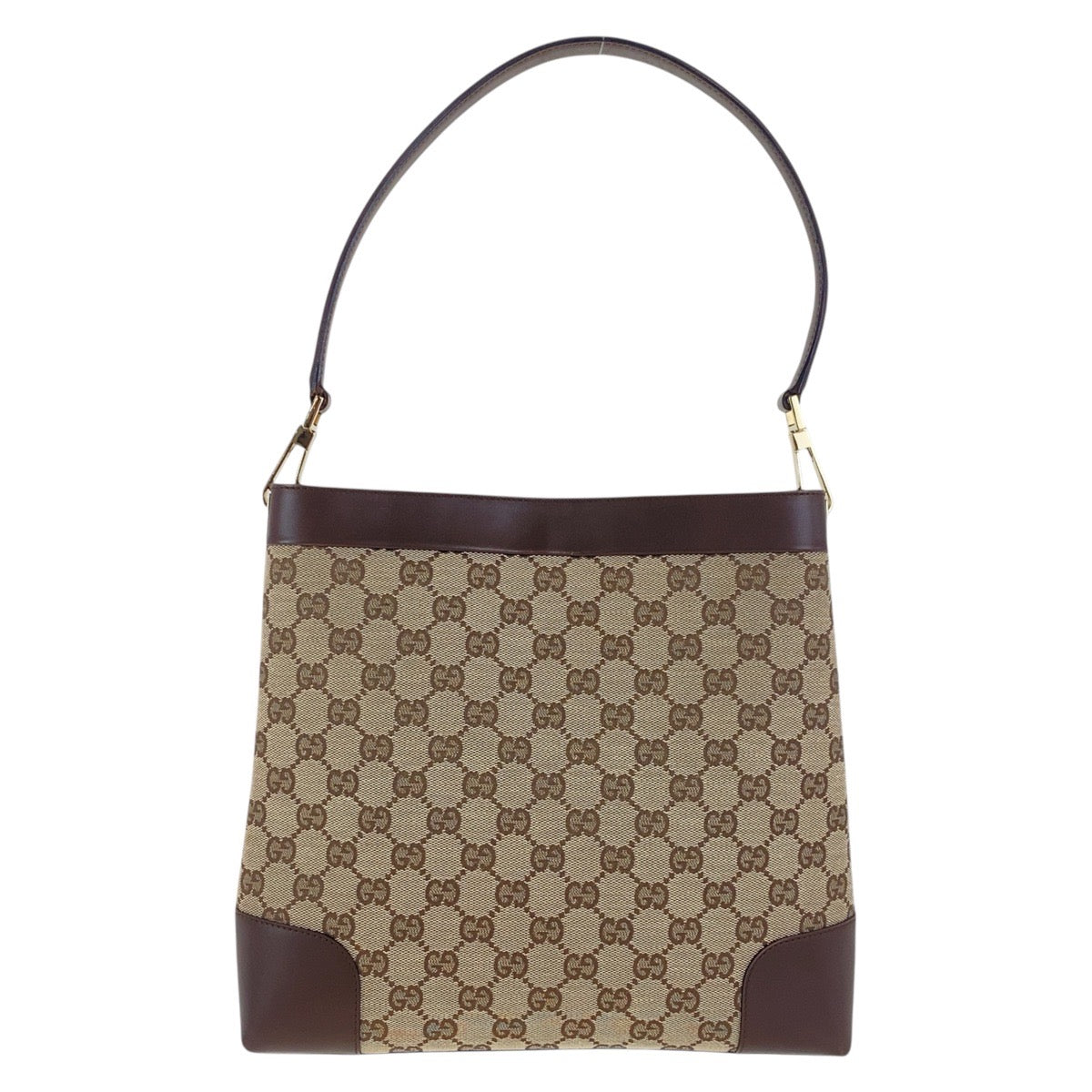 17330
GUCCI グッチ ベージュ ブラウン ゴールド金具 GGキャンバス / レザー 001 4231 1705 ショルダーバッグ ハンドバッグ  レディース ABP52