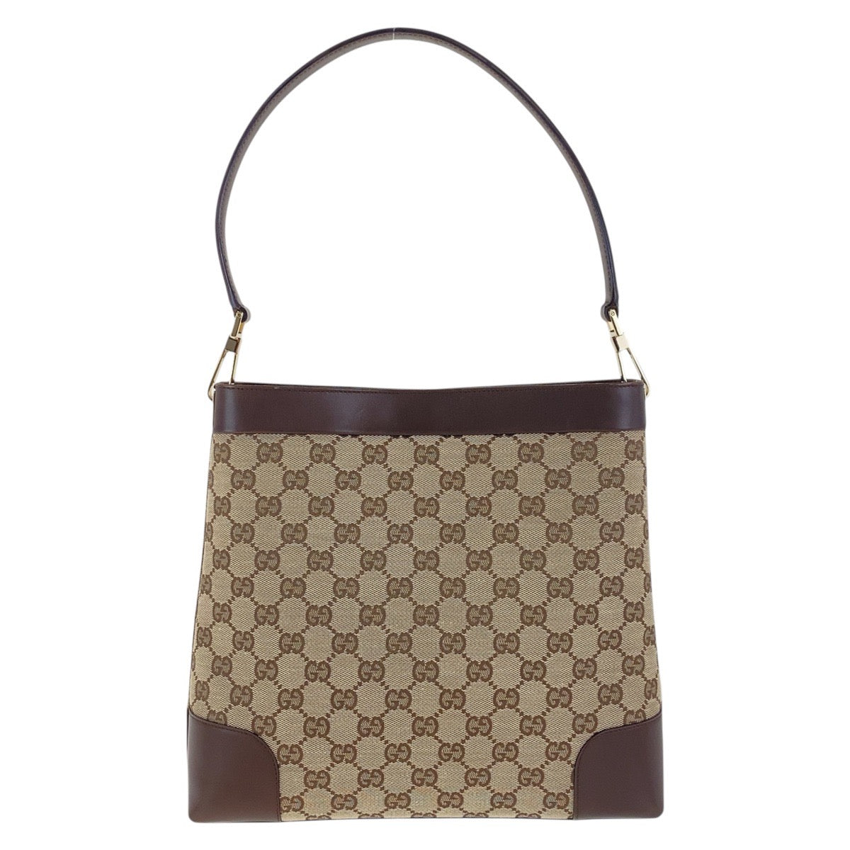 17330
GUCCI グッチ ベージュ ブラウン ゴールド金具 GGキャンバス / レザー 001 4231 1705 ショルダーバッグ ハンドバッグ  レディース ABP52
