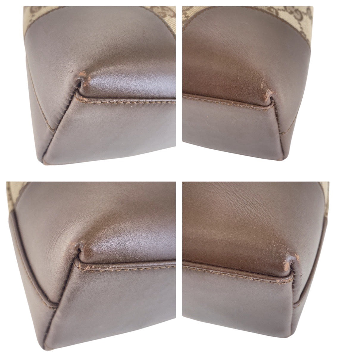17330
GUCCI グッチ ベージュ ブラウン ゴールド金具 GGキャンバス / レザー 001 4231 1705 ショルダーバッグ ハンドバッグ  レディース ABP52