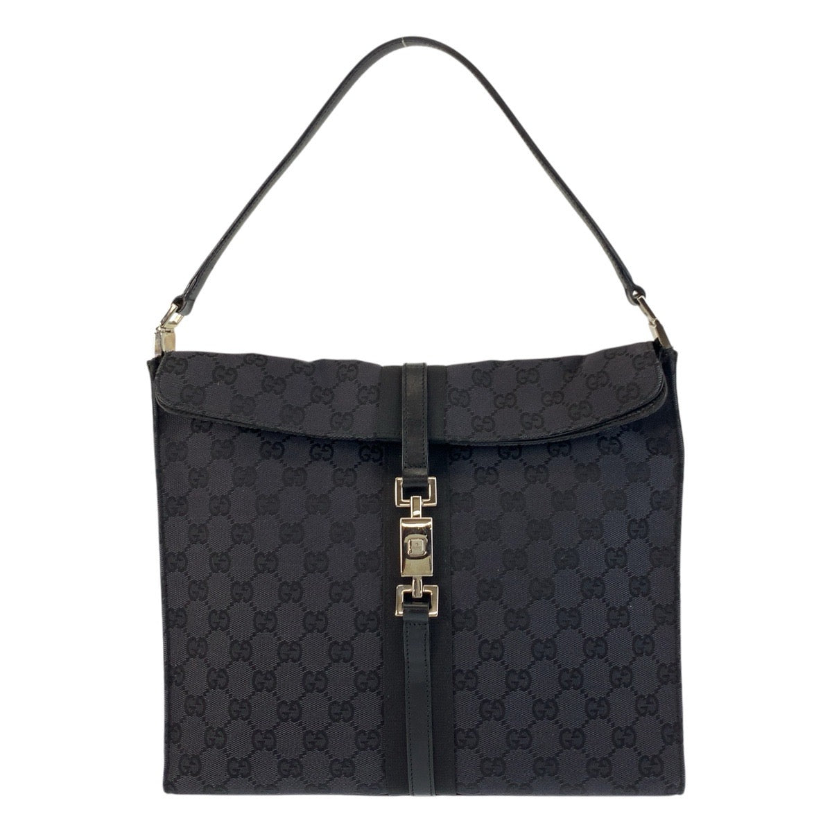 17331
GUCCI グッチ ジャッキー ブラック 黒 シルバー金具 GGキャンバス / レザー 001 3355 ショルダーバッグ ハンドバッグ レディース ABP50