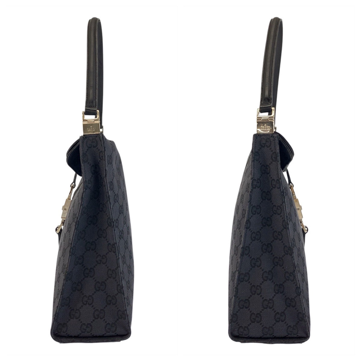 17331
GUCCI グッチ ジャッキー ブラック 黒 シルバー金具 GGキャンバス / レザー 001 3355 ショルダーバッグ ハンドバッグ レディース ABP50