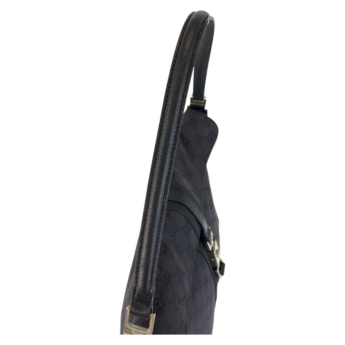 17331
GUCCI グッチ ジャッキー ブラック 黒 シルバー金具 GGキャンバス / レザー 001 3355 ショルダーバッグ ハンドバッグ レディース ABP50