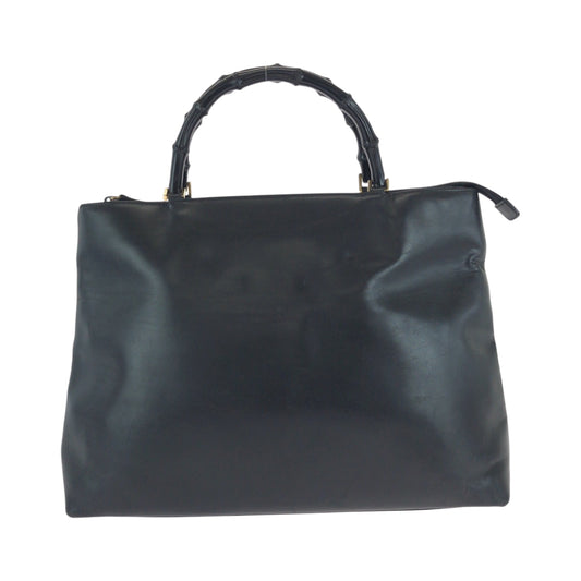 17332
GUCCI グッチ バンブー ブラック 黒 ゴールド金具 レザー 002 2122 0507 トートバッグ ショルダーバッグ レディース AB32
