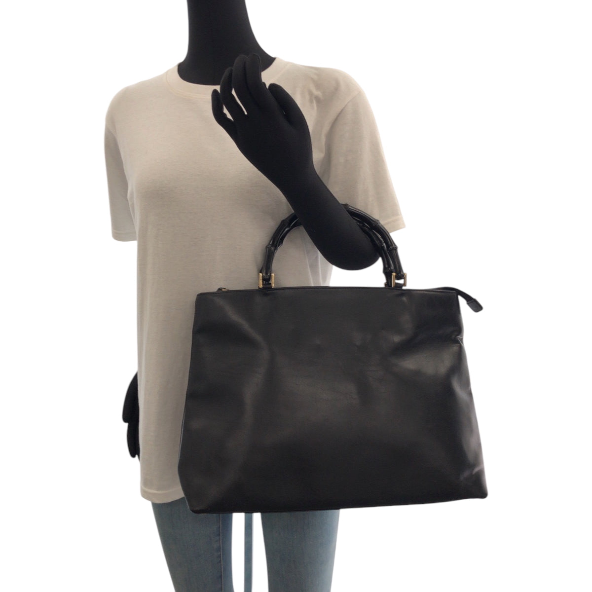 17332
GUCCI グッチ バンブー ブラック 黒 ゴールド金具 レザー 002 2122 0507 トートバッグ ショルダーバッグ レディース AB32