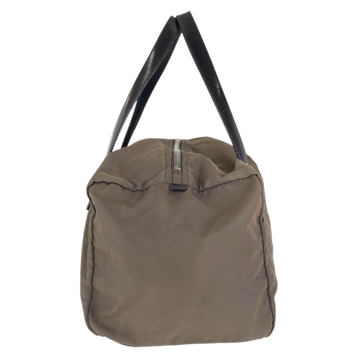 17333
PRADA プラダ テスート 三角ロゴプレート グレー シルバー金具 ナイロン / レザー ハンドバッグ ミニボストンバッグ  レディース