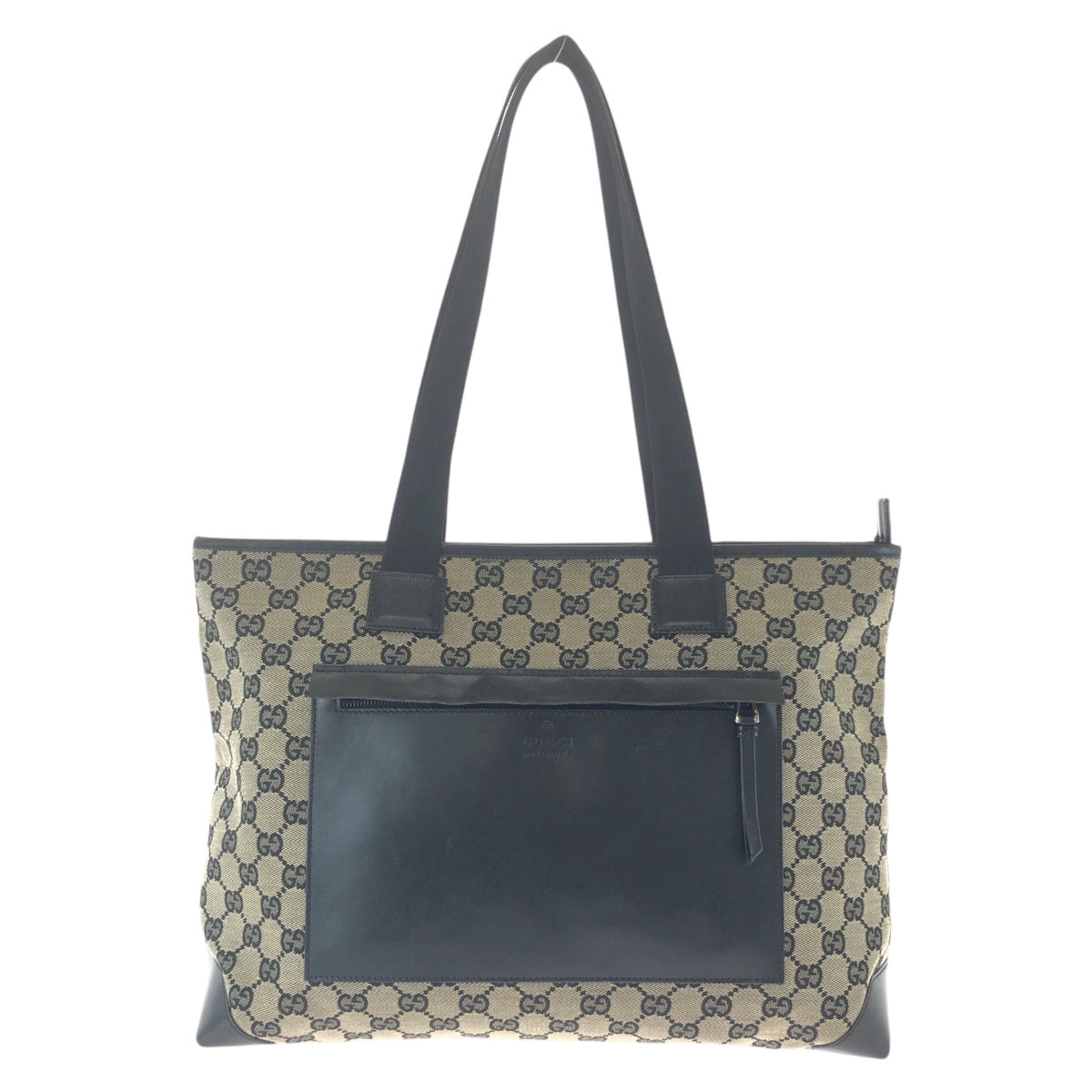 17334
GUCCI グッチ ブラック 黒 シルバー金具 GGキャンバス / レザー 019 0426 トートバッグ ショルダーバッグ 男女兼用  レディース