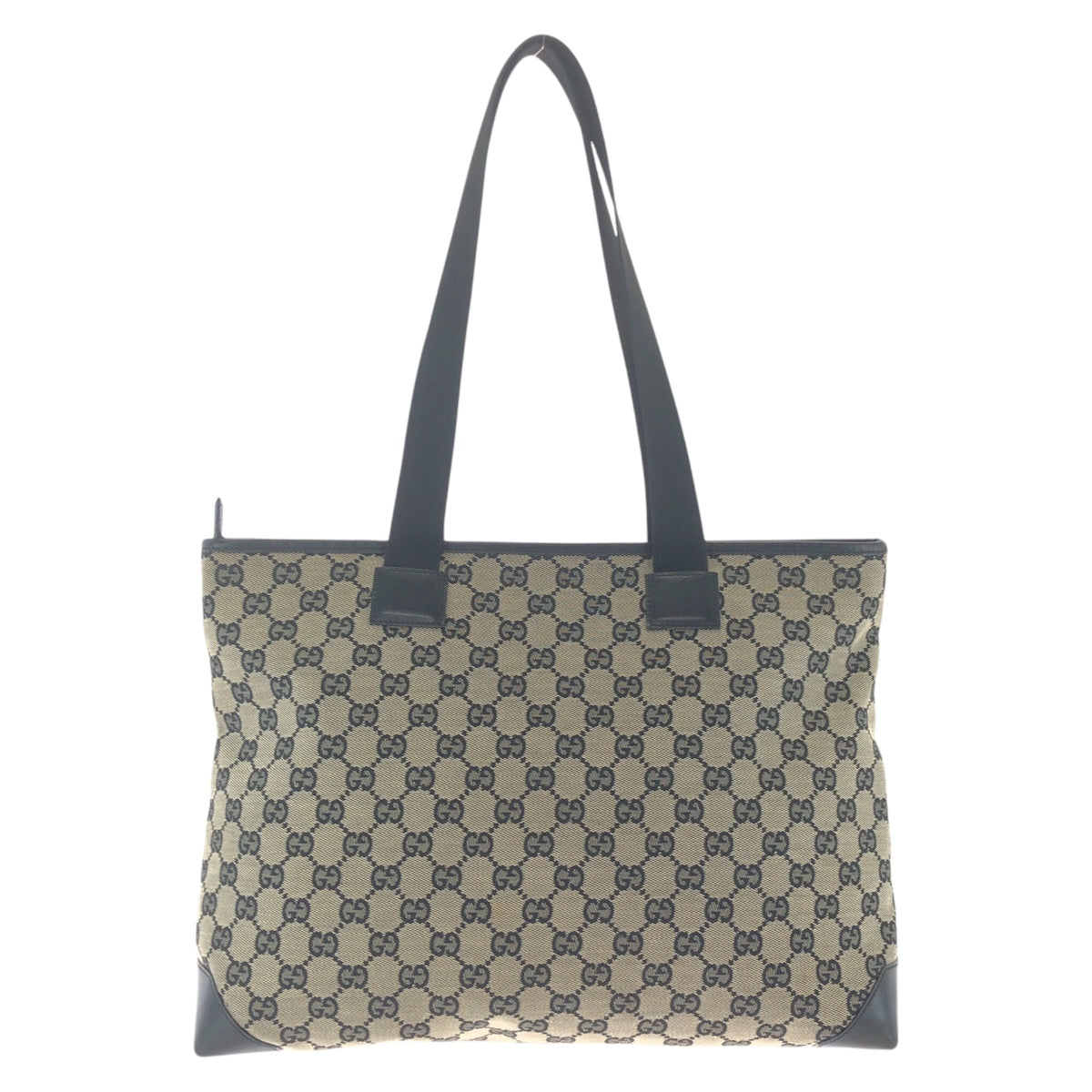 17334
GUCCI グッチ ブラック 黒 シルバー金具 GGキャンバス / レザー 019 0426 トートバッグ ショルダーバッグ 男女兼用  レディース