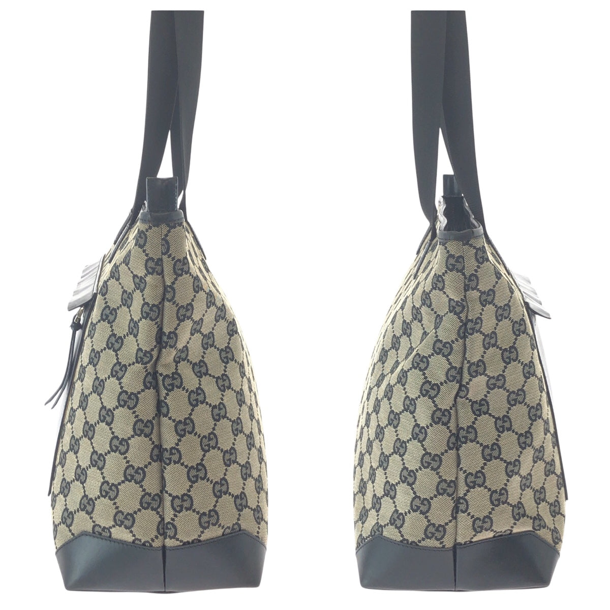 17334
GUCCI グッチ ブラック 黒 シルバー金具 GGキャンバス / レザー 019 0426 トートバッグ ショルダーバッグ 男女兼用  レディース