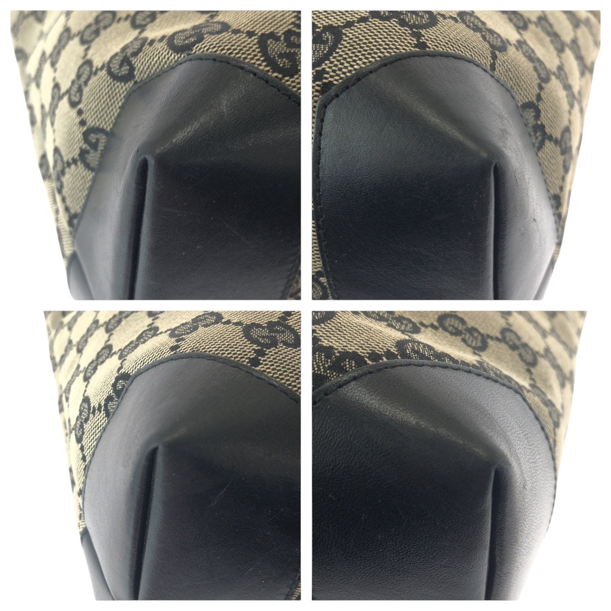 17334
GUCCI グッチ ブラック 黒 シルバー金具 GGキャンバス / レザー 019 0426 トートバッグ ショルダーバッグ 男女兼用  レディース