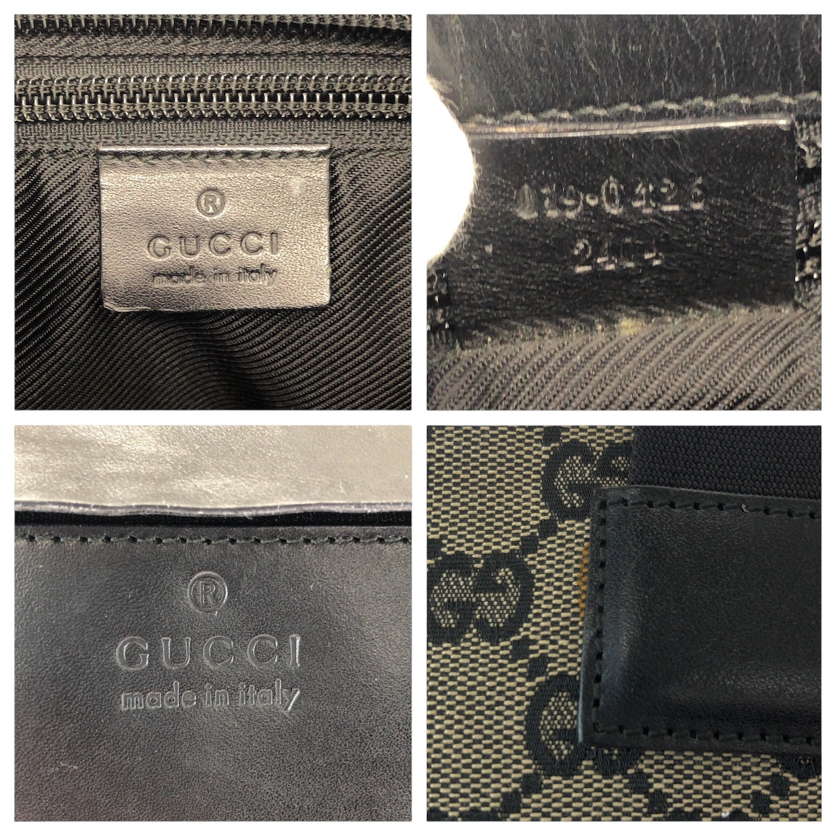 17334
GUCCI グッチ ブラック 黒 シルバー金具 GGキャンバス / レザー 019 0426 トートバッグ ショルダーバッグ 男女兼用  レディース