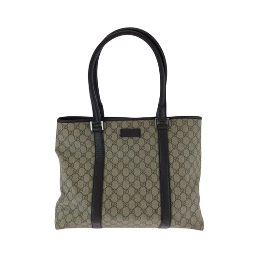 17335
GUCCI グッチ ベージュ ダークブラウン シルバー金具 GGスプリームキャンバス 415288 トートバッグ ショルダーバッグ  レディース AB26
