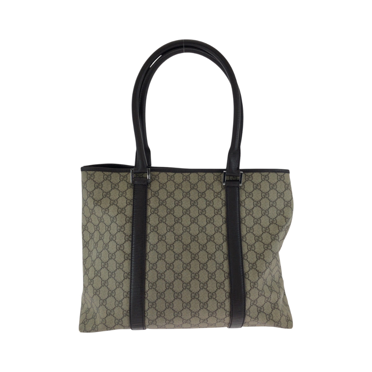 17335
GUCCI グッチ ベージュ ダークブラウン シルバー金具 GGスプリームキャンバス 415288 トートバッグ ショルダーバッグ  レディース AB26