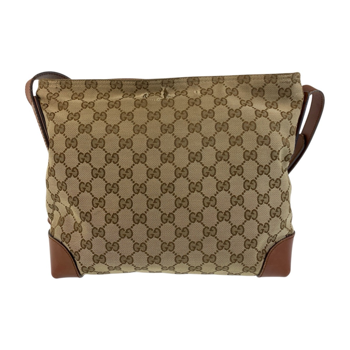 17336
GUCCI グッチ ベージュ ブラウン GGキャンバス / レザー 337598 ショルダーバッグ メッセンジャーバッグ  レディース B14