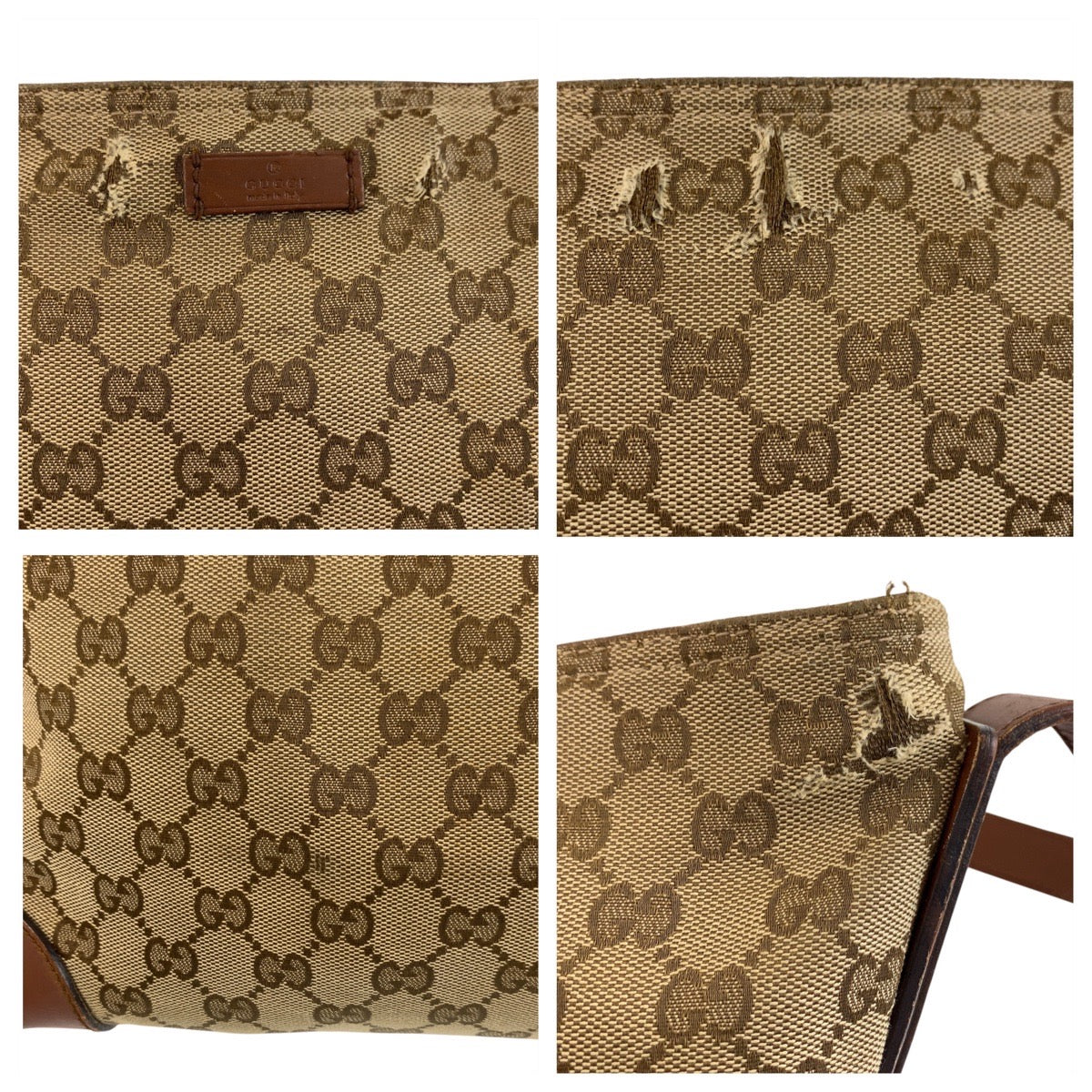 17336
GUCCI グッチ ベージュ ブラウン GGキャンバス / レザー 337598 ショルダーバッグ メッセンジャーバッグ  レディース B14