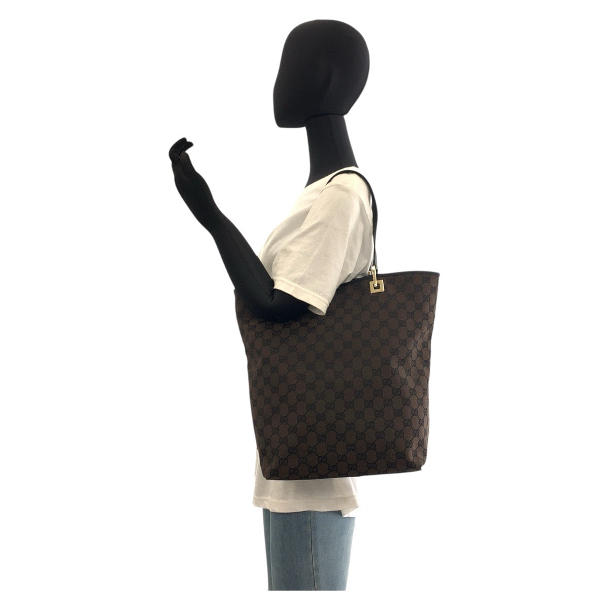 17337
GUCCI グッチ ブラウン ゴールド金具 GGキャンバス / レザー 002 1098 トートバッグ ショルダーバッグ  レディース ABP32