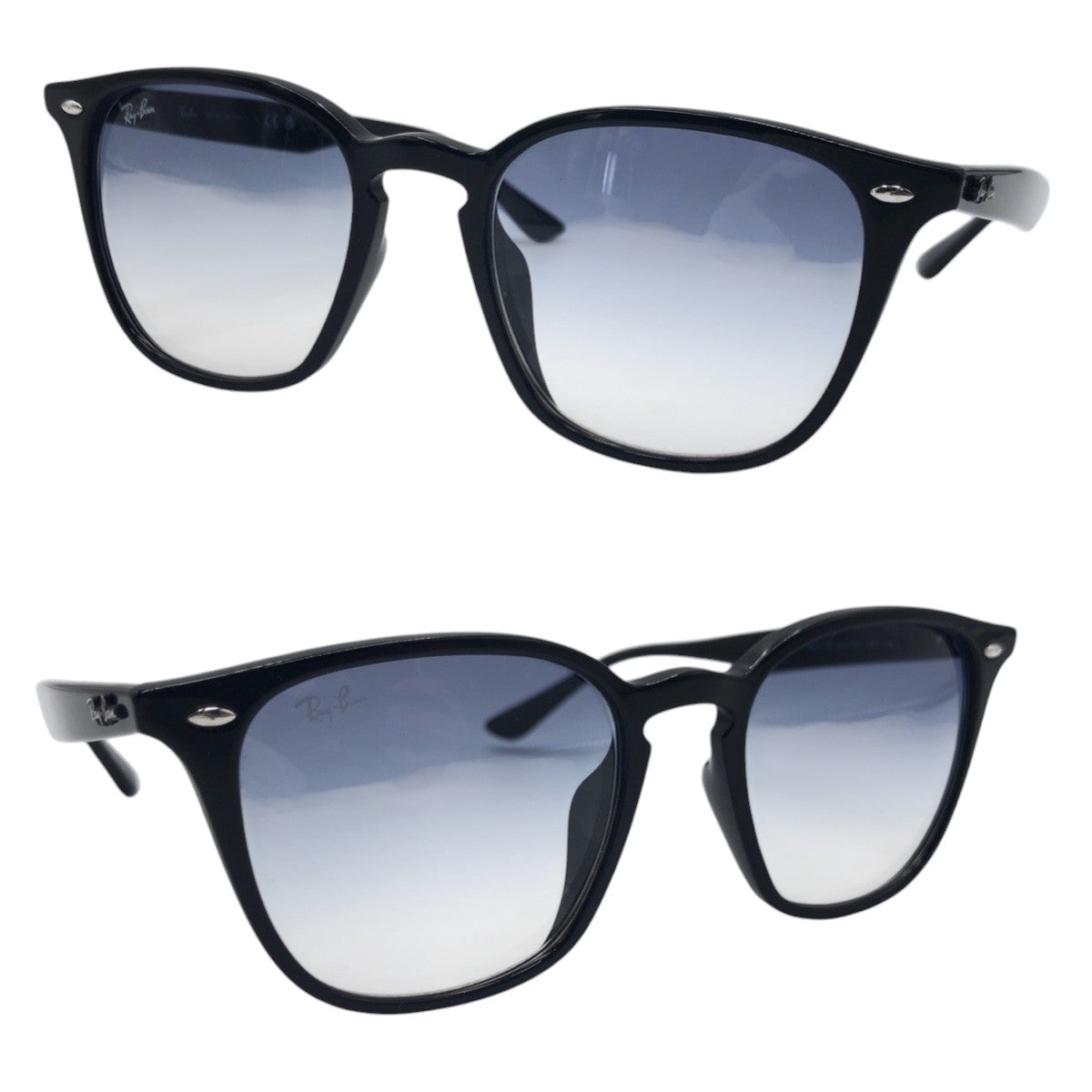 17338
Ray-Ban レイバン ブラック 黒 ライトブルー プラスチック RB4258-F 601/19 サングラス 男女兼用 ウェリントン  レディース A15