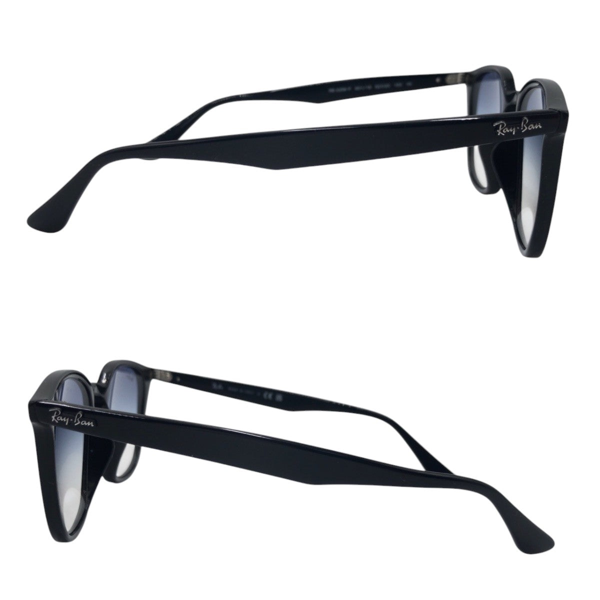 17338
Ray-Ban レイバン ブラック 黒 ライトブルー プラスチック RB4258-F 601/19 サングラス 男女兼用 ウェリントン  レディース A15