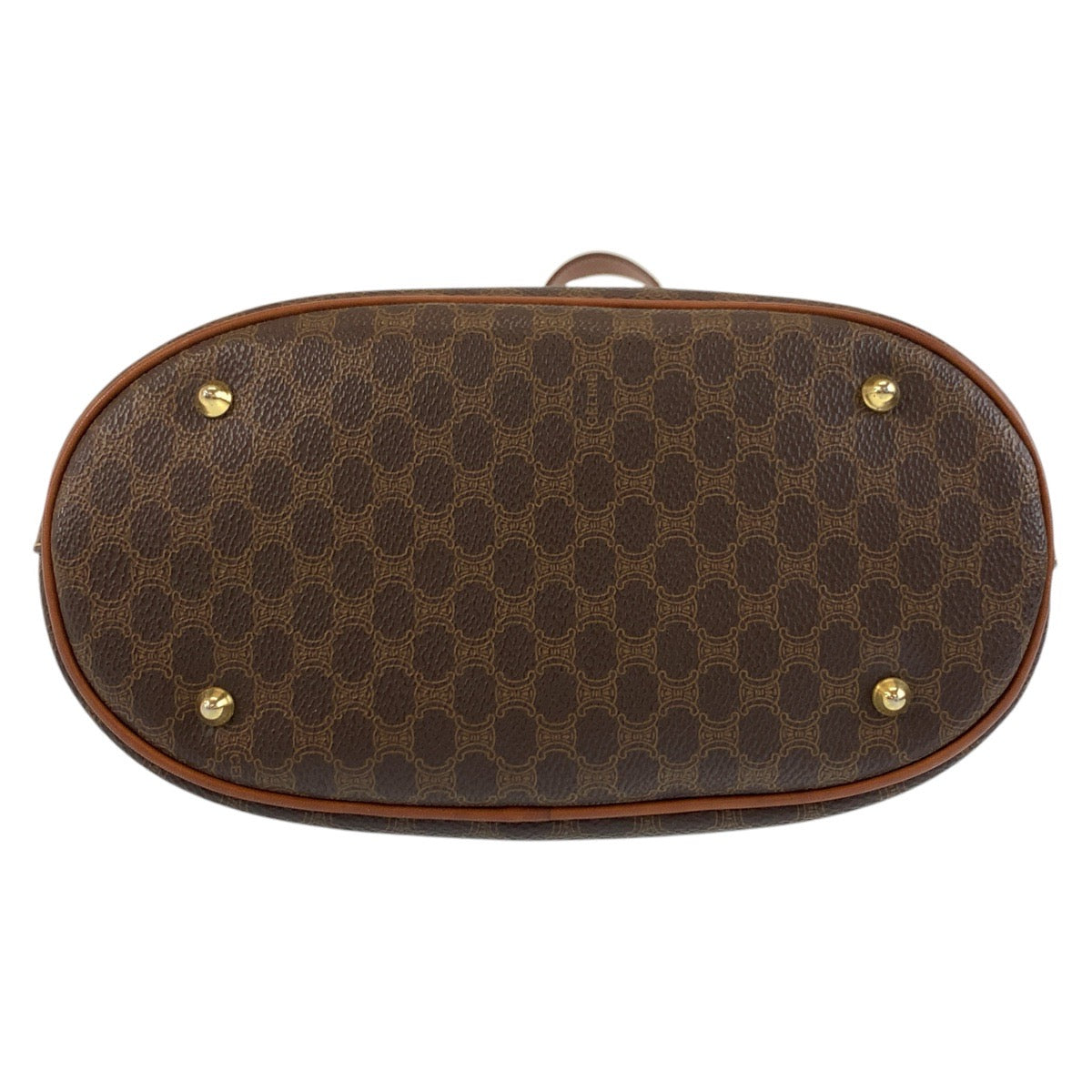 17339
CELINE セリーヌ ヴィンテージ マカダム ブラウン ゴールド金具 PVC / レザー MC96 トートバッグ ショルダーバッグ  レディース ABP40