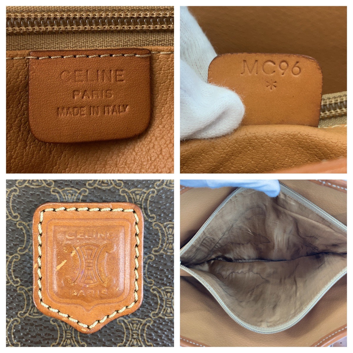 17339
CELINE セリーヌ ヴィンテージ マカダム ブラウン ゴールド金具 PVC / レザー MC96 トートバッグ ショルダーバッグ  レディース ABP40