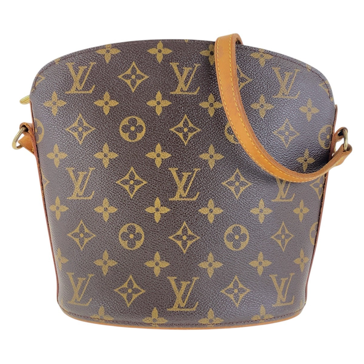 17340
LOUIS VUITTON ルイヴィトン モノグラム ドルーオ ブラウン ゴールド金具 PVC M51290 斜め掛け ショルダーバッグ  レディース AB65