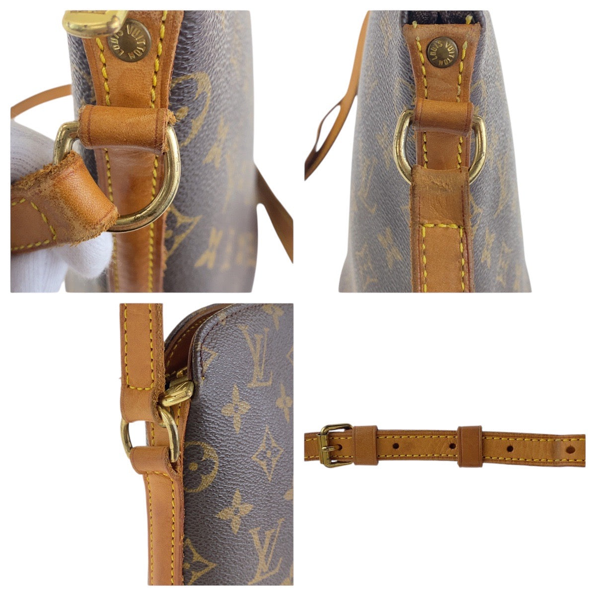 17340
LOUIS VUITTON ルイヴィトン モノグラム ドルーオ ブラウン ゴールド金具 PVC M51290 斜め掛け ショルダーバッグ  レディース AB65