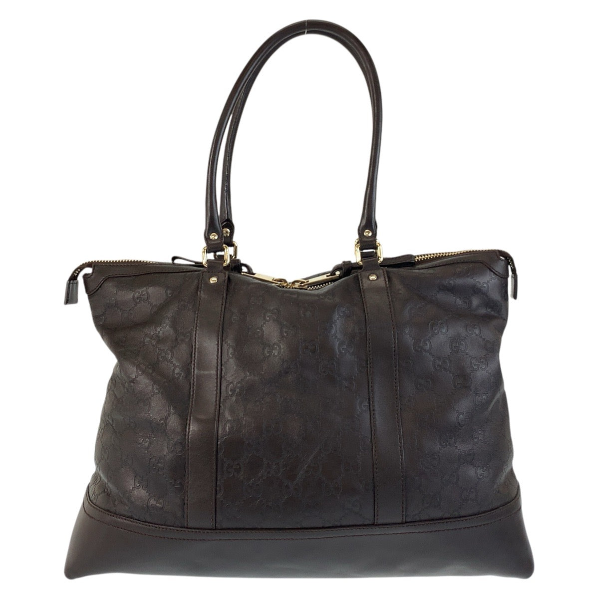 17341
GUCCI グッチ グッチシマ ブラウン ゴールド金具 レザー 327793 トートバッグ ショルダーバッグ  レディース ABP58