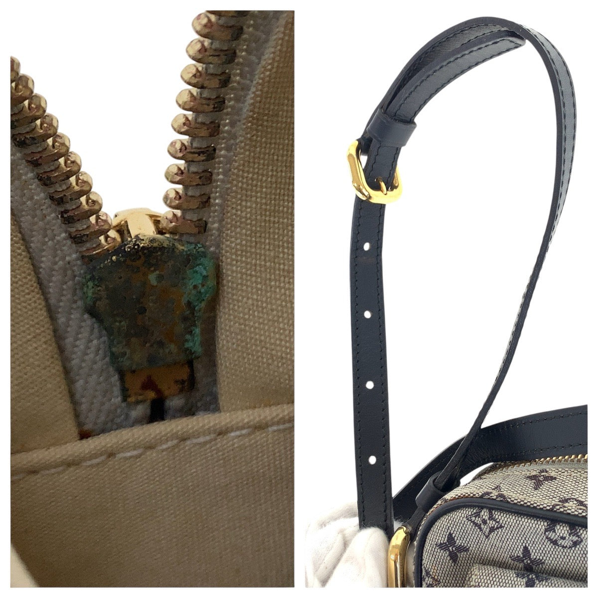 17431
LOUIS VUITTON ルイヴィトン モノグラム ミニ ジュリエット グレー ブラック ゴールド金具 キャンバス / レザー M92217 ショルダーバッグ ポシェット  レディース