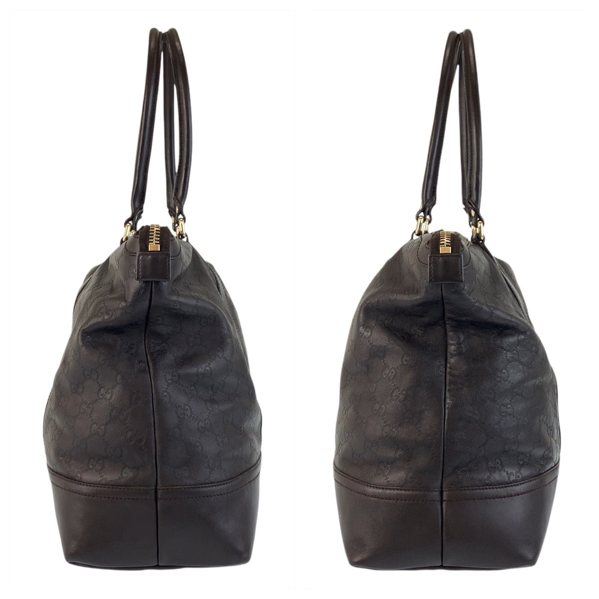 17341
GUCCI グッチ グッチシマ ブラウン ゴールド金具 レザー 327793 トートバッグ ショルダーバッグ  レディース ABP58