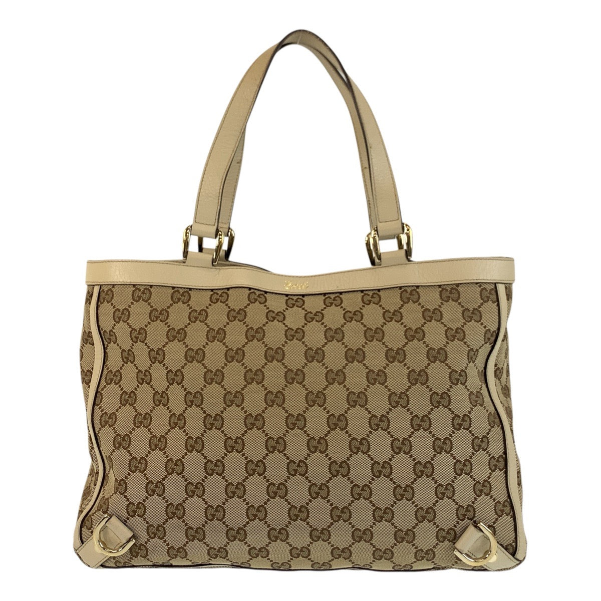 17342
GUCCI グッチ ベージュ ゴールド金具 GGキャンバス / レザー 170004 トートバッグ ショルダーバッグ  レディース AB43