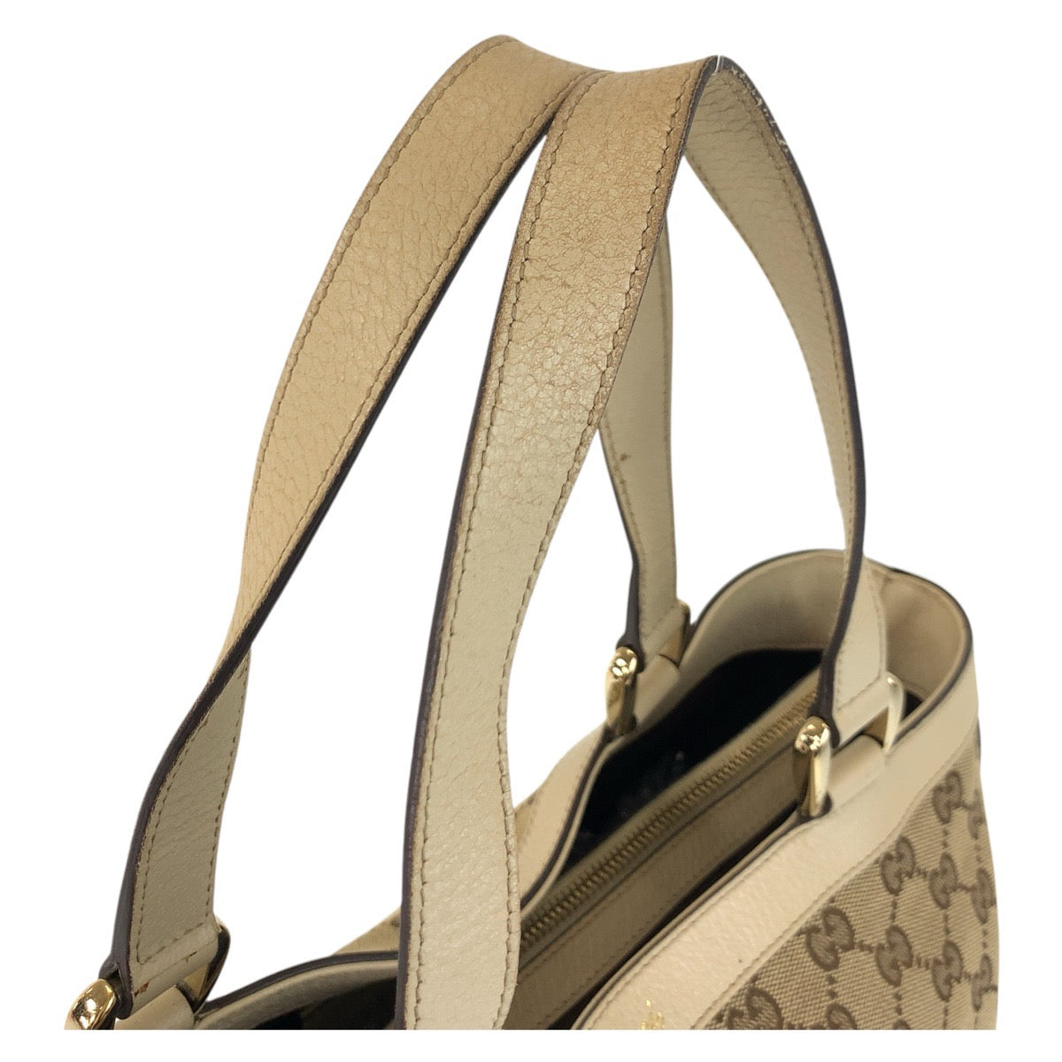 17342
GUCCI グッチ ベージュ ゴールド金具 GGキャンバス / レザー 170004 トートバッグ ショルダーバッグ  レディース AB43