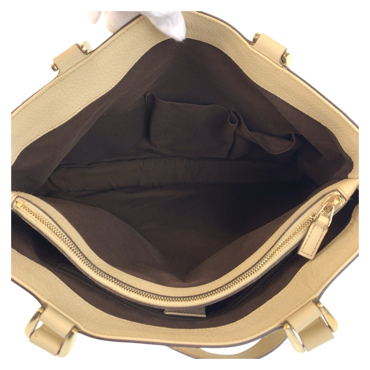 17342
GUCCI グッチ ベージュ ゴールド金具 GGキャンバス / レザー 170004 トートバッグ ショルダーバッグ  レディース AB43