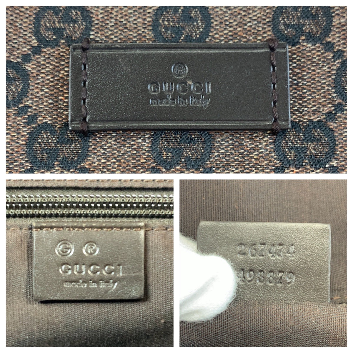 17343
GUCCI グッチ ブラウン シルバー金具 GGキャンバス 267474 トートバッグ ショルダーバッグ 男女兼用  メンズ A65