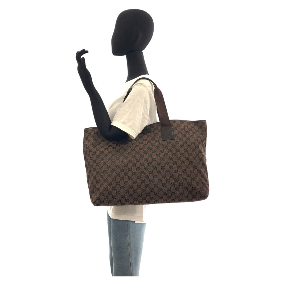 17343
GUCCI グッチ ブラウン シルバー金具 GGキャンバス 267474 トートバッグ ショルダーバッグ 男女兼用  メンズ A65