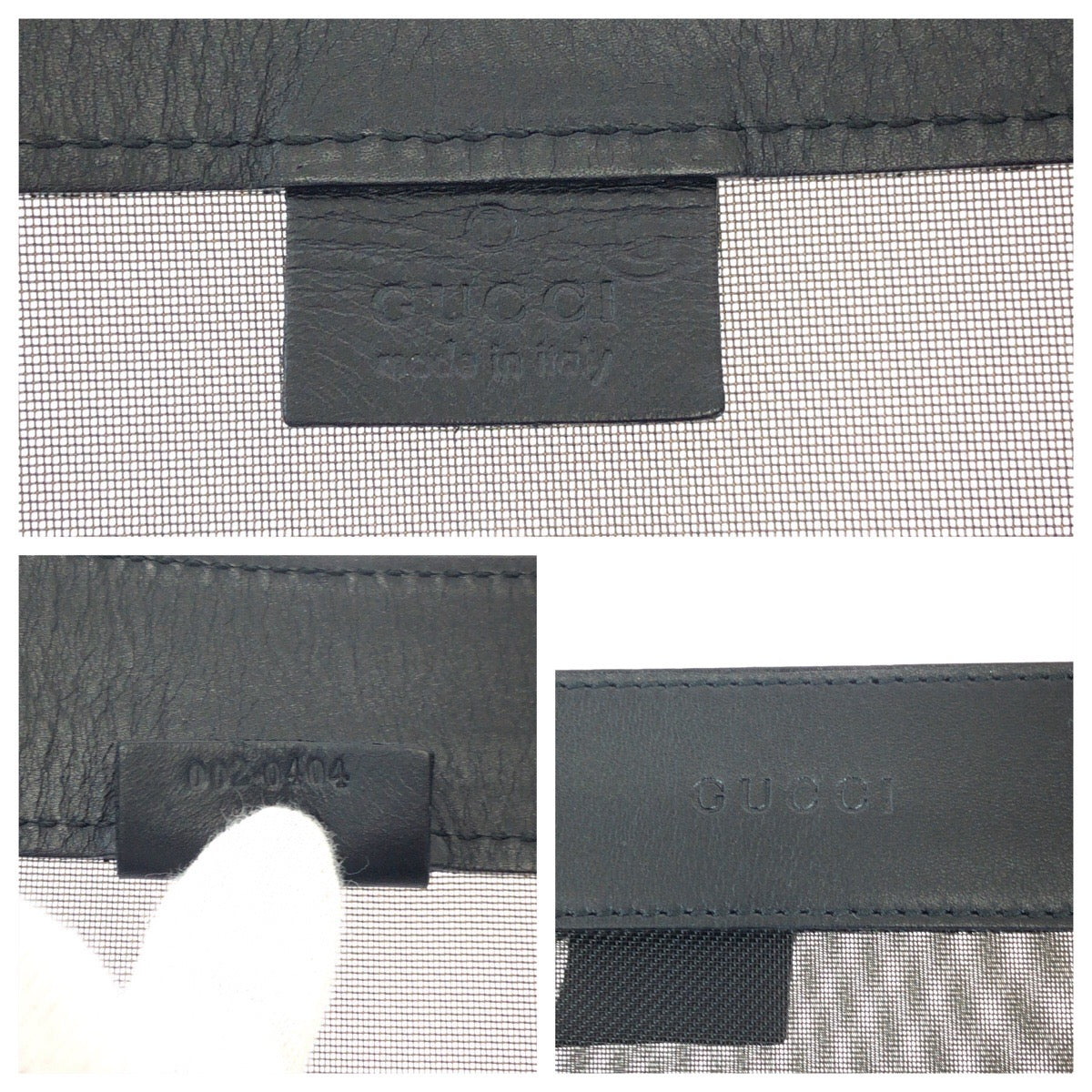 17344
GUCCI グッチ メッシュ ブラック 黒 ナイロン 002 0404 トートバッグ ショルダーバッグ  レディース A48