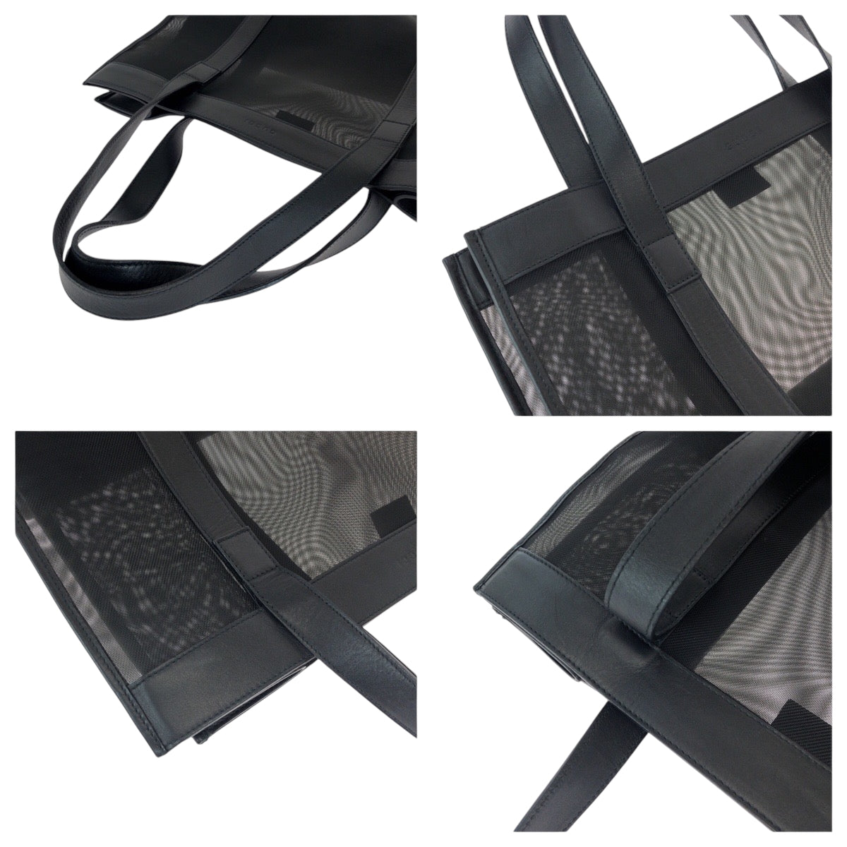 17344
GUCCI グッチ メッシュ ブラック 黒 ナイロン 002 0404 トートバッグ ショルダーバッグ  レディース A48