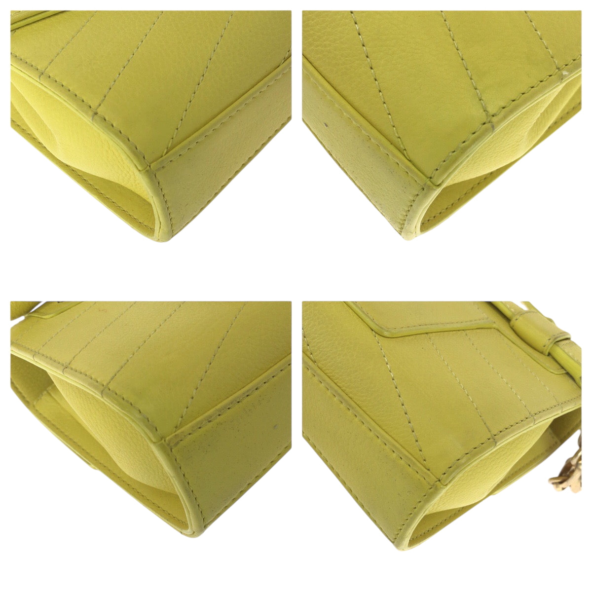 17346
CHANEL シャネル シェブロンステッチ ココマーク ターンロック イエロー ゴールド金具 カーフ チェーンショルダーバッグ ウエストバッグ  レディース A200