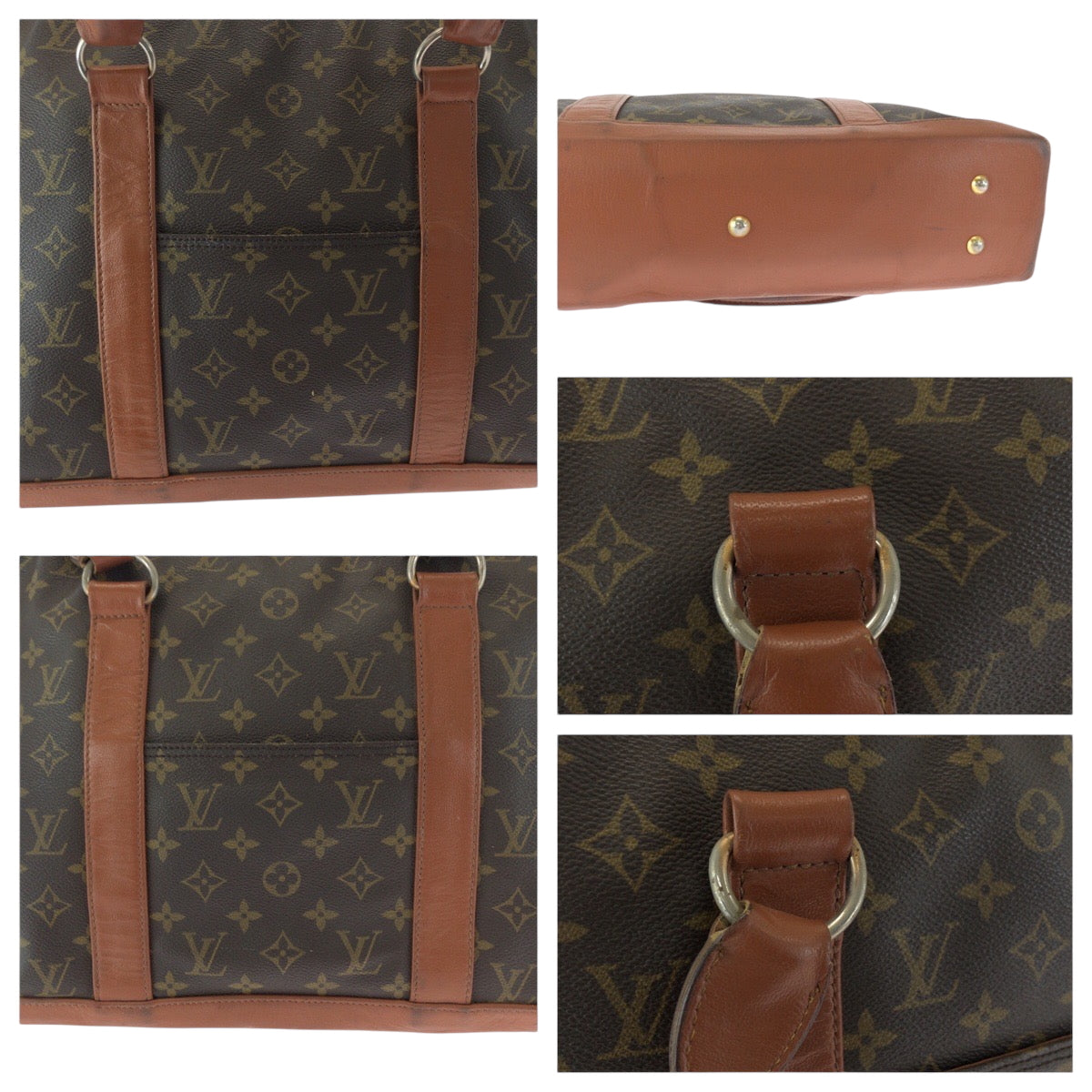 17352
LOUIS VUITTON ルイヴィトン ヴィンテージ モノグラム サックウィークエンド ブラウン ゴールド金具 PVC M42425 トートバッグ ショルダーバッグ レディース AB43