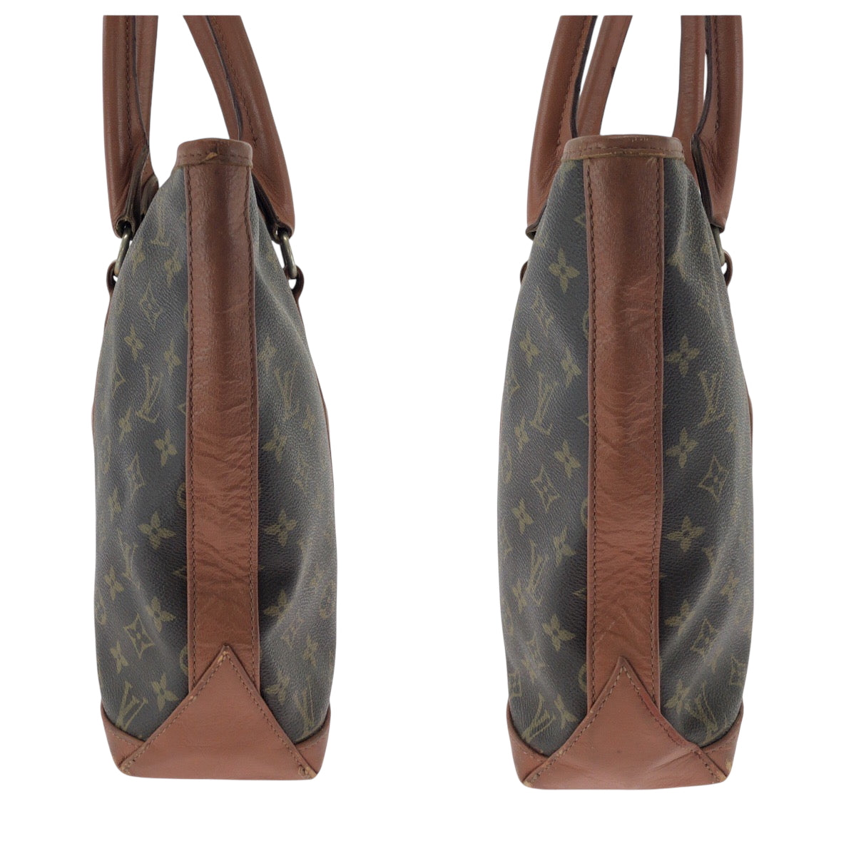 17352
LOUIS VUITTON ルイヴィトン ヴィンテージ モノグラム サックウィークエンド ブラウン ゴールド金具 PVC M42425 トートバッグ ショルダーバッグ レディース AB43