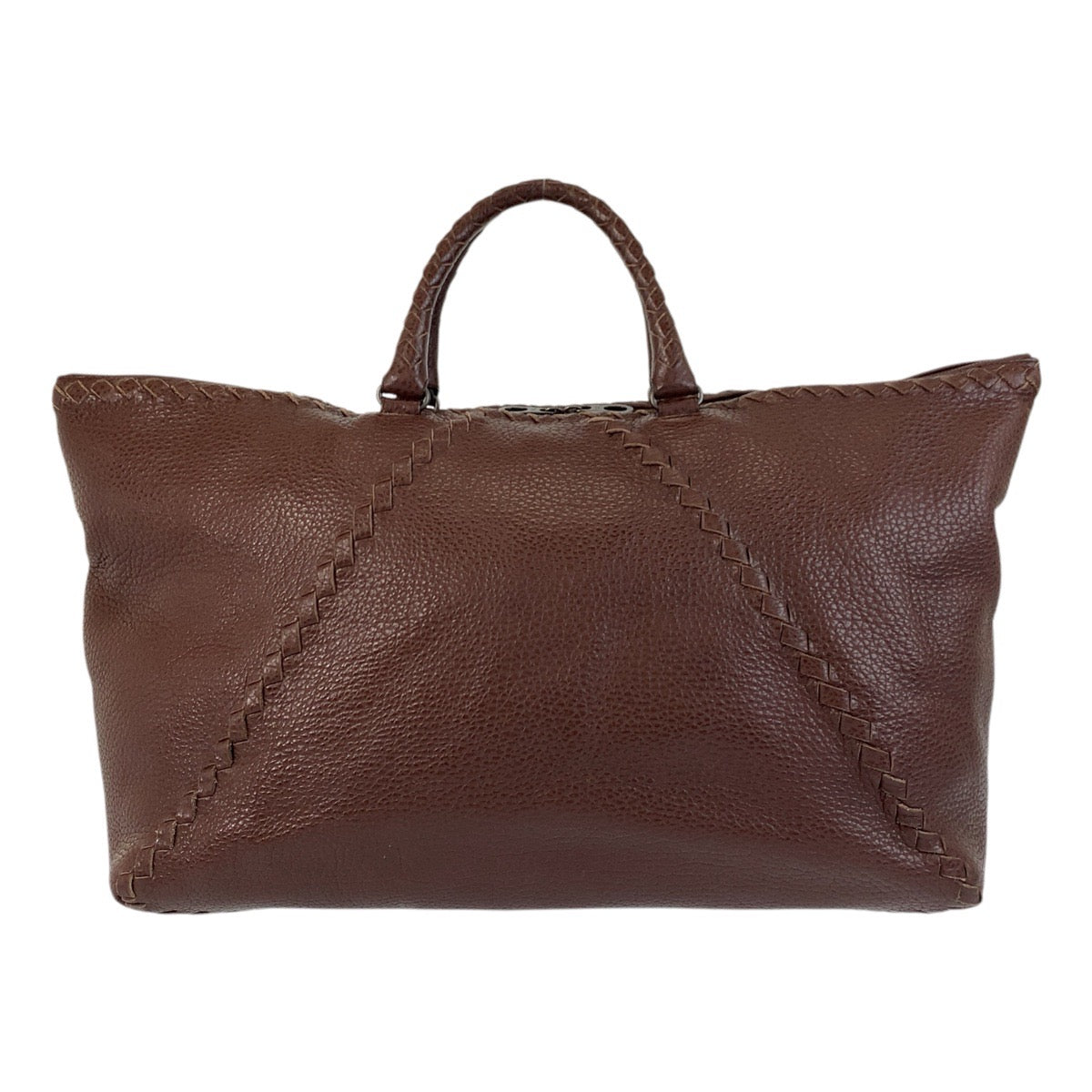 17353
BOTTEGAVENETA ボッテガヴェネタ イントレチャート ブラウン レザー トートバッグ ハンドバッグ メンズ ABP75