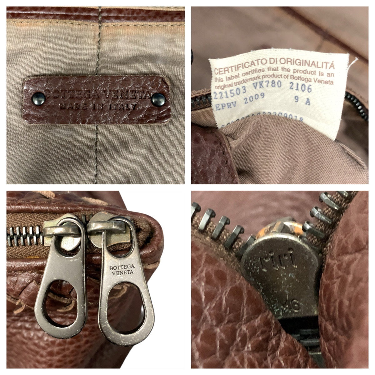 17353
BOTTEGAVENETA ボッテガヴェネタ イントレチャート ブラウン レザー トートバッグ ハンドバッグ メンズ ABP75